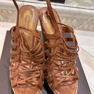 Elie Tahari Tan Strappy Sandals